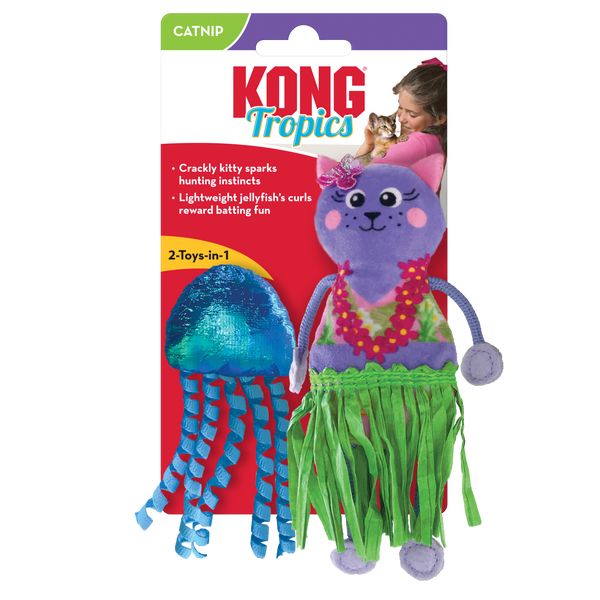 KONG Cat Toys Tropics Hula Cat & Jellyfish 01