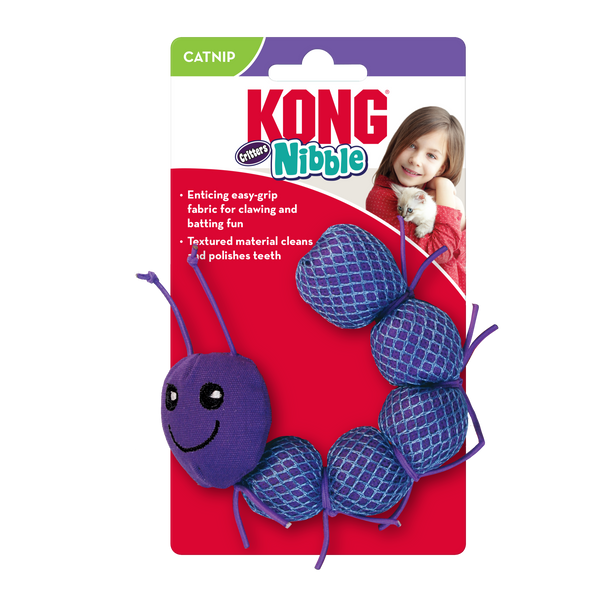 KONG Cat Toys Nibble Critter Catnipillar Assorted 01