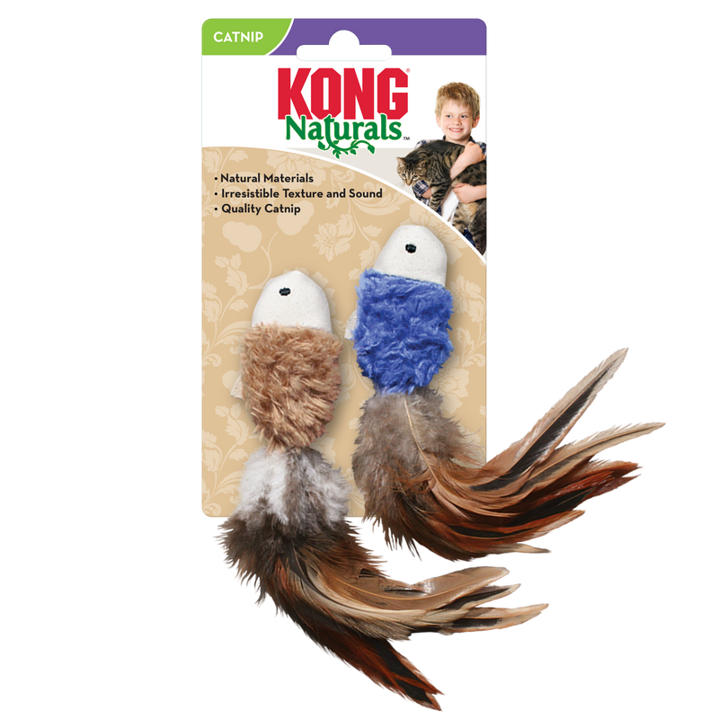 KONG Cat Toys Naturals Crinkle Fish Assorted 2 Pack