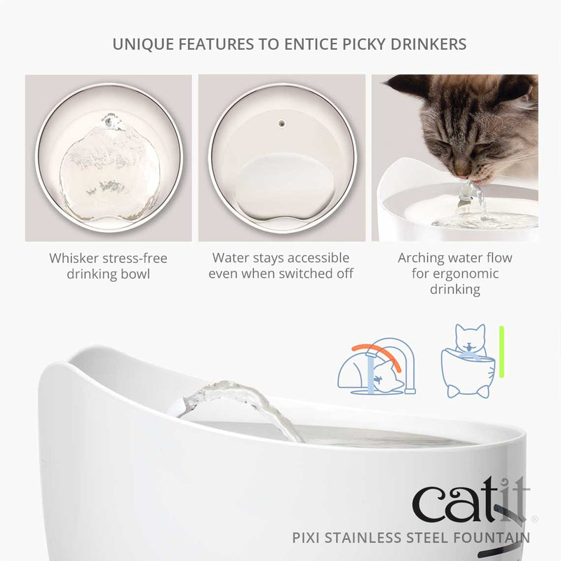 Catit Pixi Cat Drinking Fountain Stainless Steel 08
