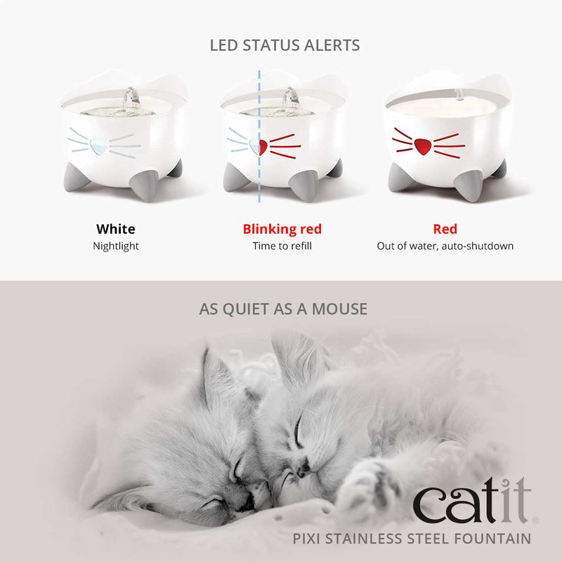 Catit Pixi Cat Drinking Fountain Stainless Steel 02