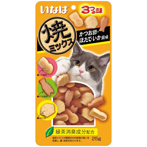 Ciao Soft Bits Mix Tuna & Chicken Fillet with Dried Bonito, Scallop and Squid 25g – front of pack