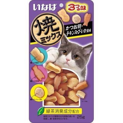 Ciao Cat Treats (Soft Bits Mix) Tuna and Chicken Fillet with Dried Bonito Chicken Soup and Squid Flavor
