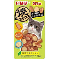 Ciao Soft Bits Mix Chicken Fillet with Tuna, Dried Bonito and Scallop, front of the 25g pack