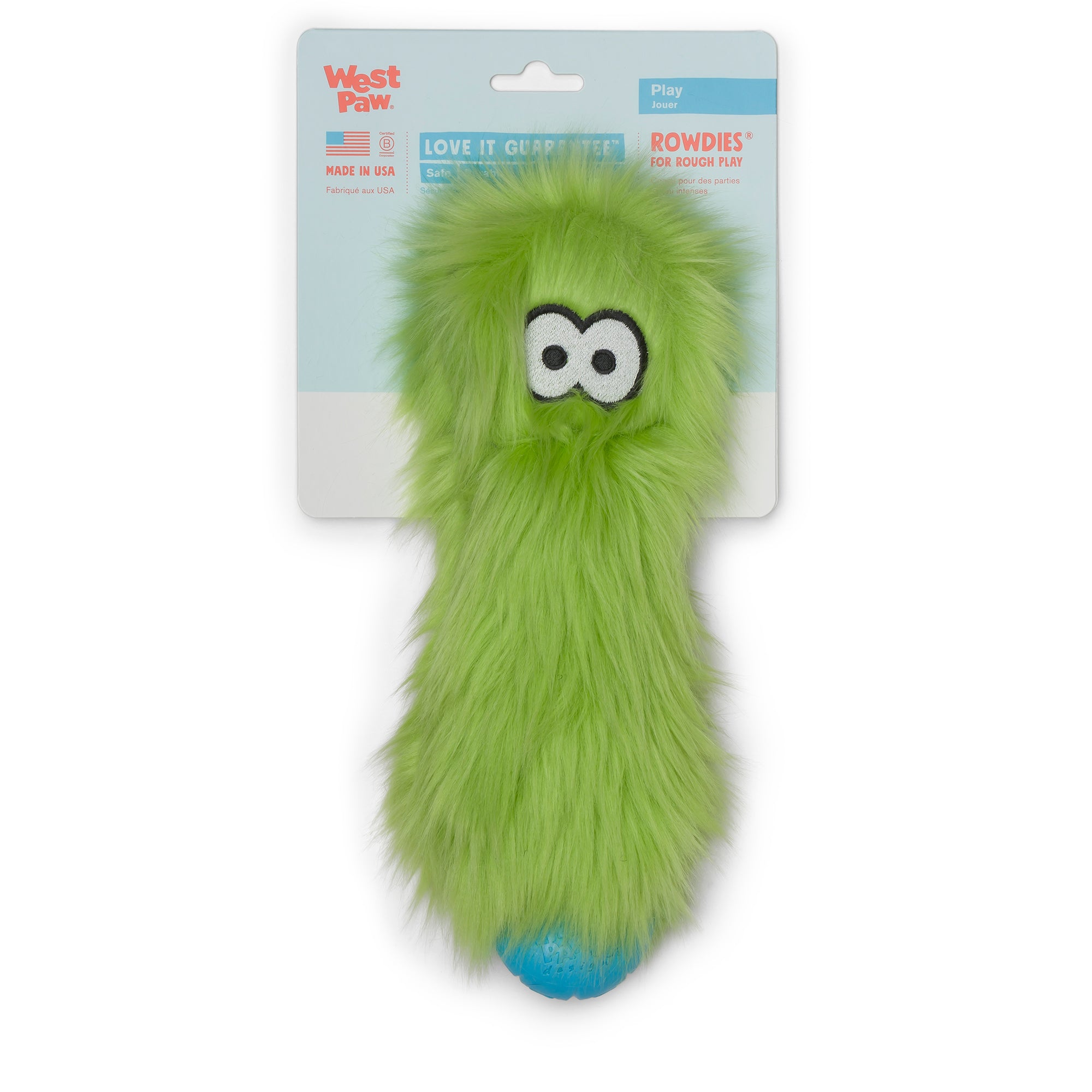 West Paw Rowdie Tough Plush Dog Toys Custer | PeekAPaw Pet Supplies