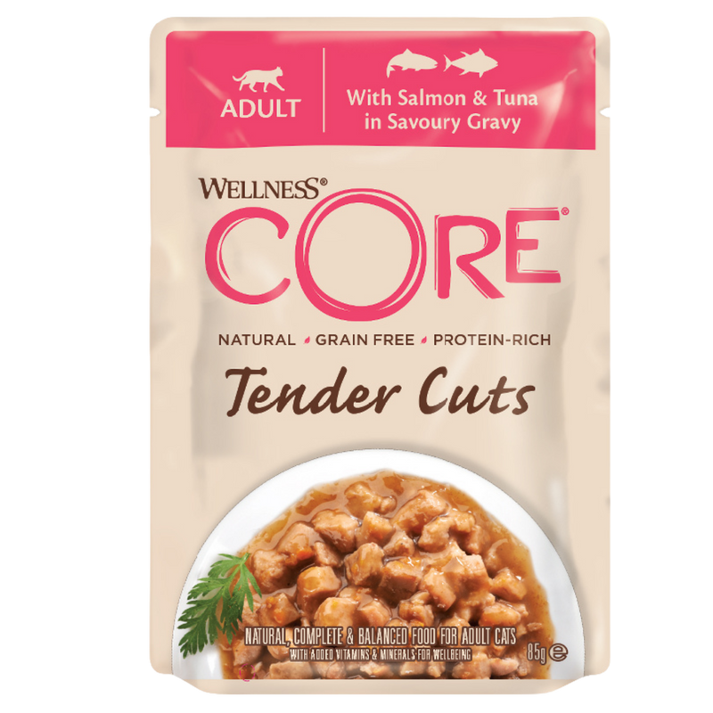 Wellness Core Wet Cat Food Tender Cuts With Salmon & Tuna In Savoury Gravy by Peekapaw