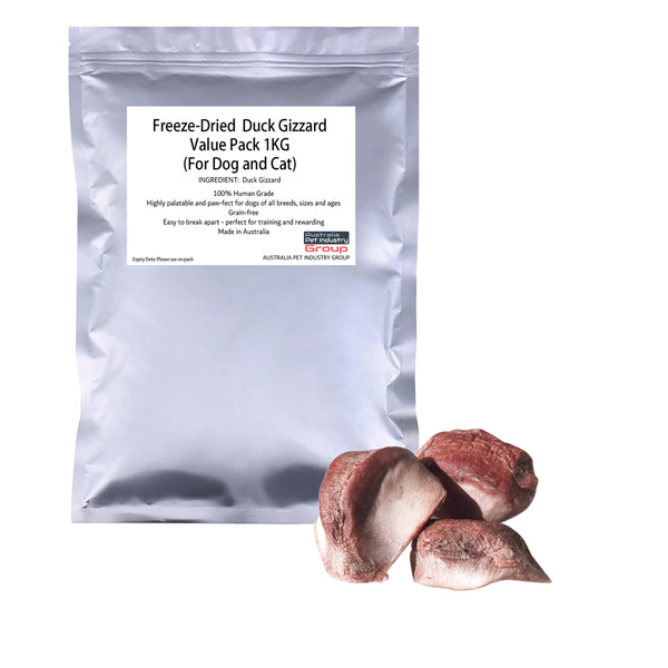 PetsBuddy Freeze-Dried Pet Treats for Dogs & Cats Duck Gizzard
