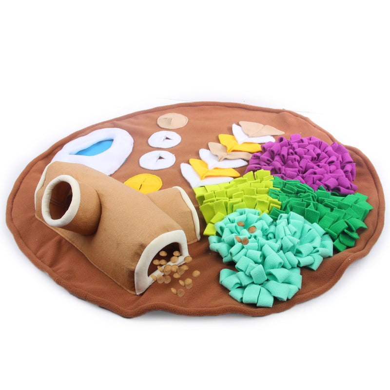 All for Paws AFP Dog Dig It Play & Treat Round Fluffy Mat with Squirrel Toy