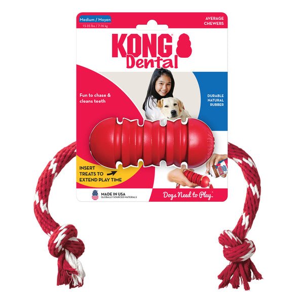 KONG Dog Toys Dental with Rope Medium