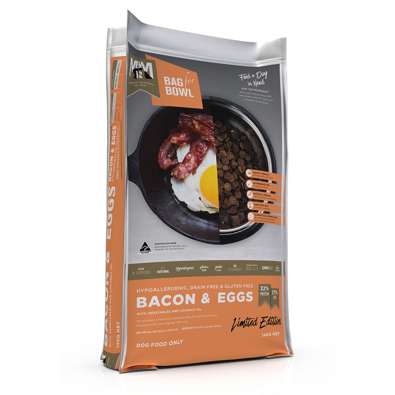 MfM Meals For Mutts Dry Dog Food Hypoallergenic Grain Free & Gluten Free Bacon & Eggs