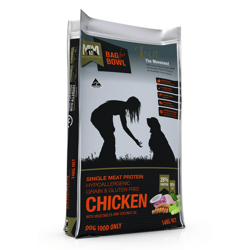 MfM Meals For Mutts Dry Dog Food Single Meat Protein Hypoallergenic Grain & Gluten Free Chicken