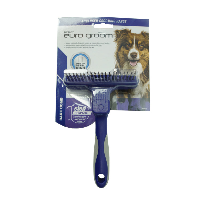 Euro Groom Dog Rake Comb - 20 Short Teeth