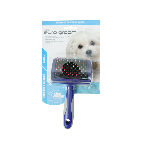 Euro Groom Dog Hedgehog Slicker Red Tip Small