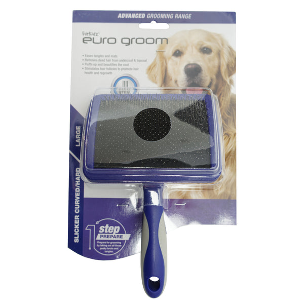 Euro Groom Dog Curved Slicker Hard