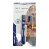 Euro Groom dog Knot Buster blade remover on its blue Euro Groom card with a spaniel photo