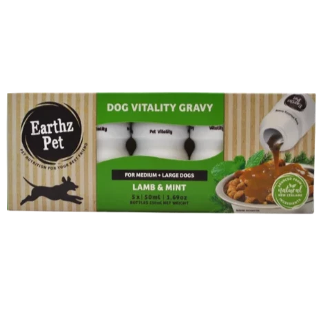 Earthz Pet Dog Vitality Gravy for Medium & Large Dogs Lamb & Mint 50ml x 5
