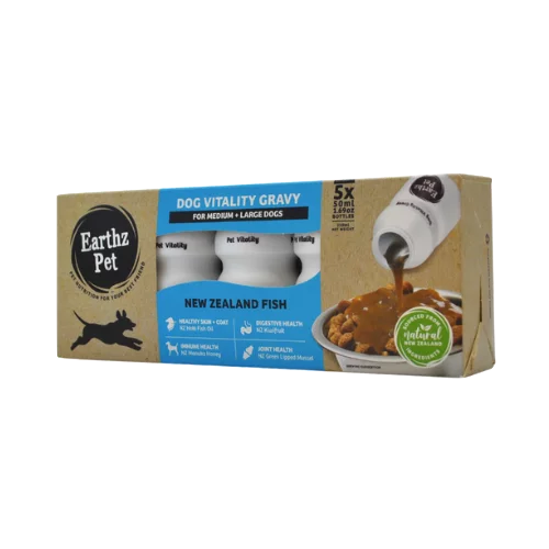 Earthz Pet Dog Vitality Gravy for Medium & Large Dogs New Zealand Fish 01