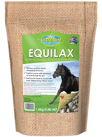 Vetafarm Equilax psyllium supplement for horses, 1.5kg hessian-look pouch