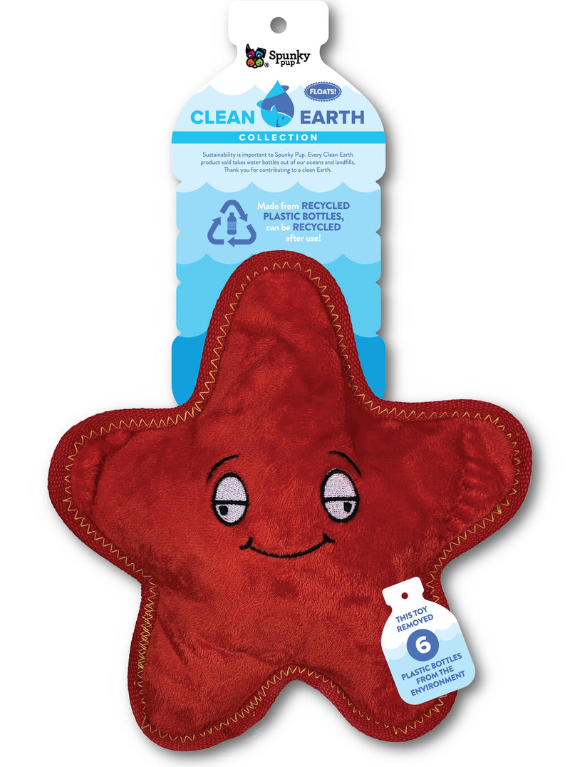 Spunky Pup Dog Toy Clean Earth Recycled Plush Starfish