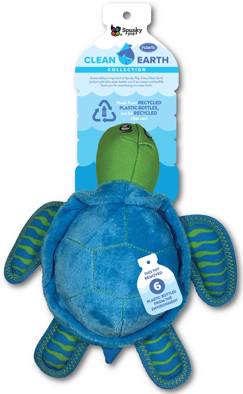 Spunky Pup Dog Toy Clean Earth Recycled Plush Turtle