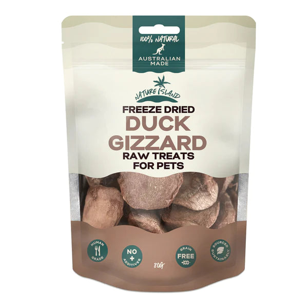 Nature Island Freeze Dried Duck Gizzard Human-Grade Raw Pet Treats