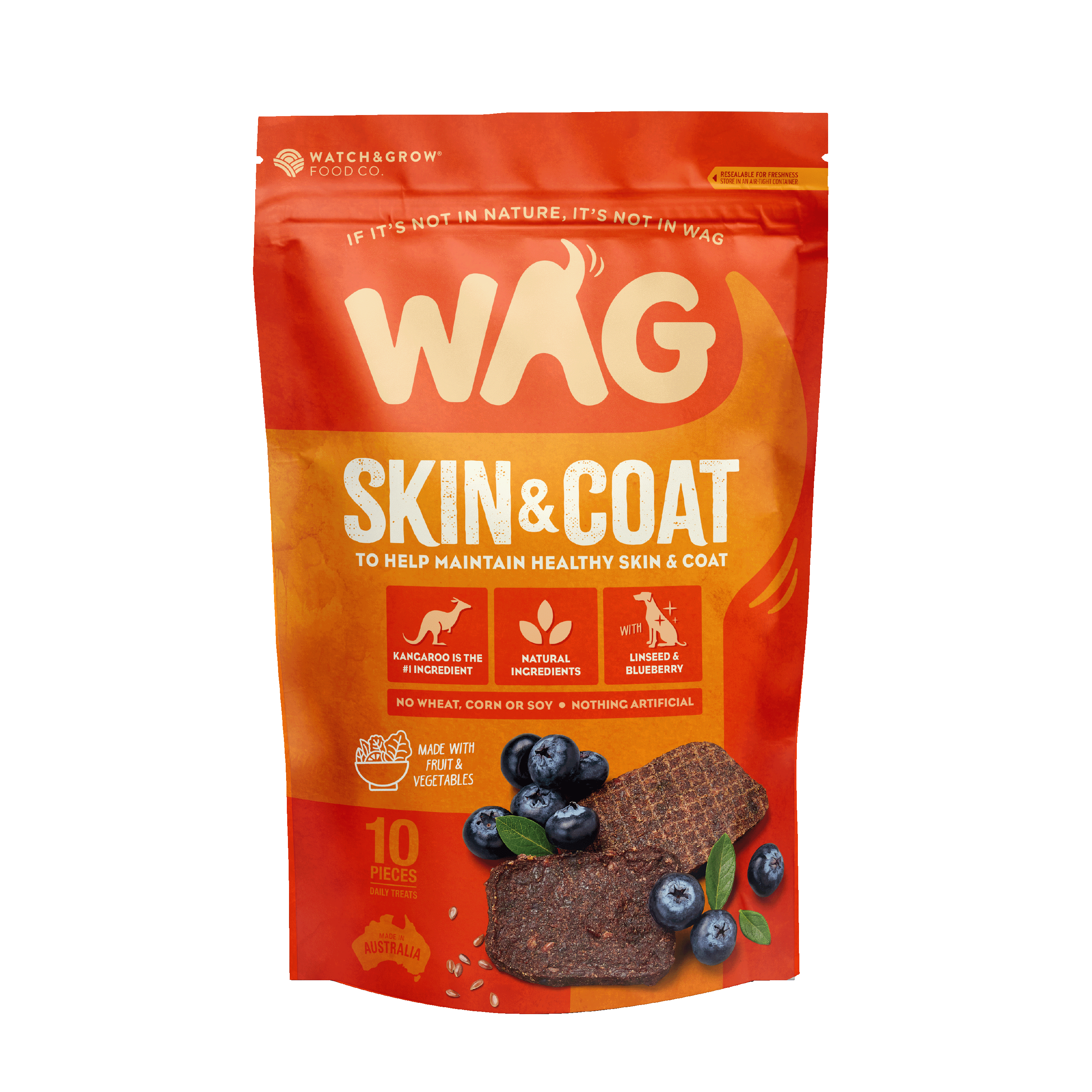WAG Skin & Coat Kangaroo Jerky - 10 Pack