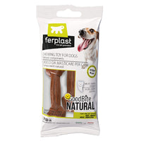 Ferplast GoodBite Natural beef chew bones for dogs, two-bone pack with a dog photo on the wrapper