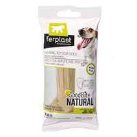 Ferplast GoodBite Natural lamb chew bone for dogs, pack holding one pale beige bone