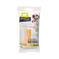 Ferplast GoodBite Natural salmon chew bone for dogs, pack holding one pale orange bone