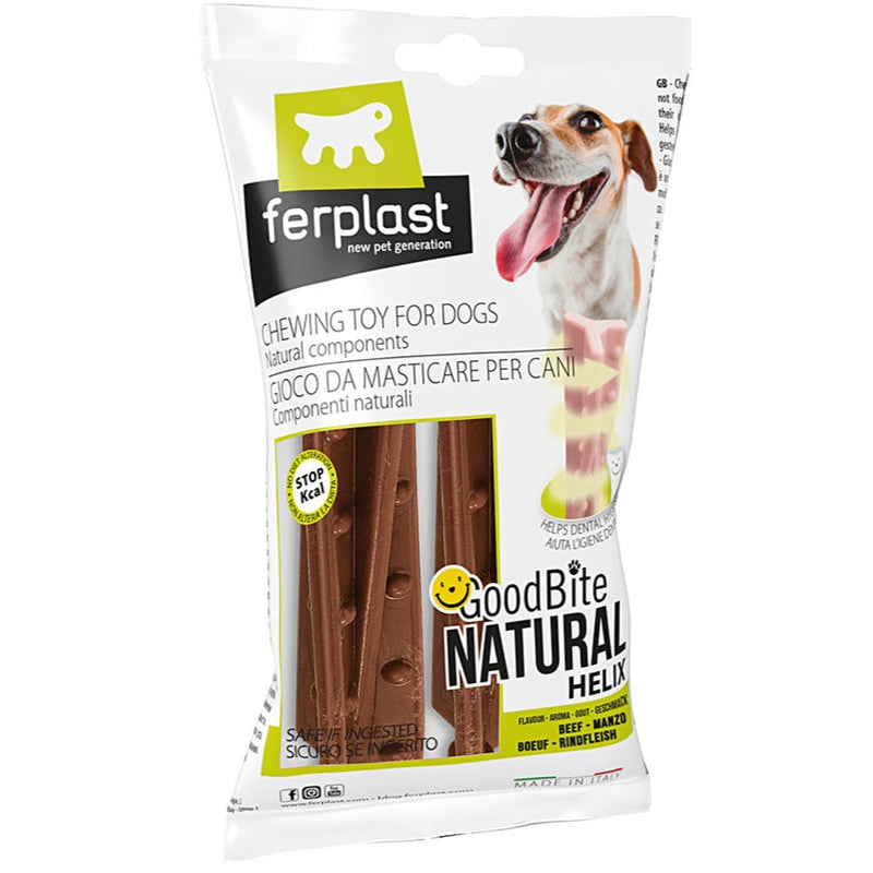 Ferplast Goodbite Natural Beef Helix Sticks Dog Toy  2 X 23gm