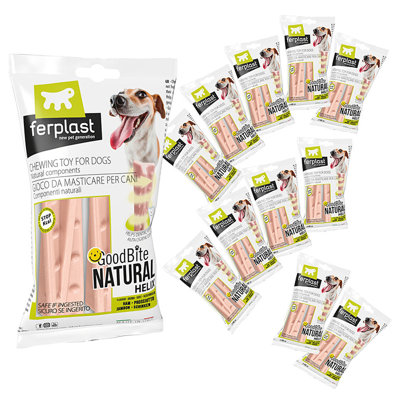 Ferplast Goodbite Natural Ham Helix Sticks Dog Toy 01