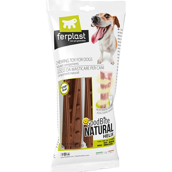 Ferplast Goodbite Natural Beef Helix Sticks Dog Toy 2 X 16gm