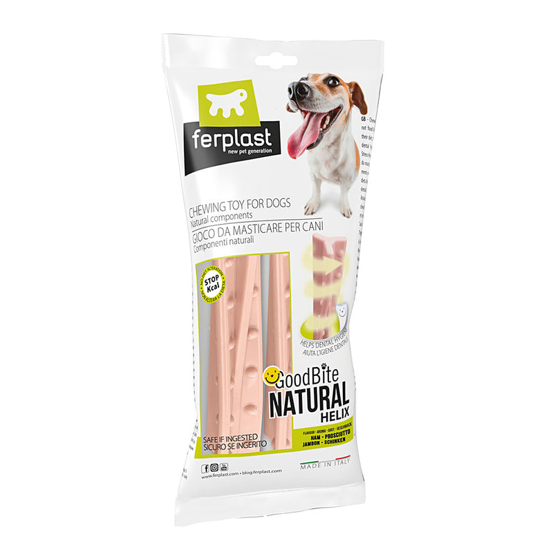 Ferplast Goodbite Natural Ham Helix Sticks Dog Toy 2 X 16gm