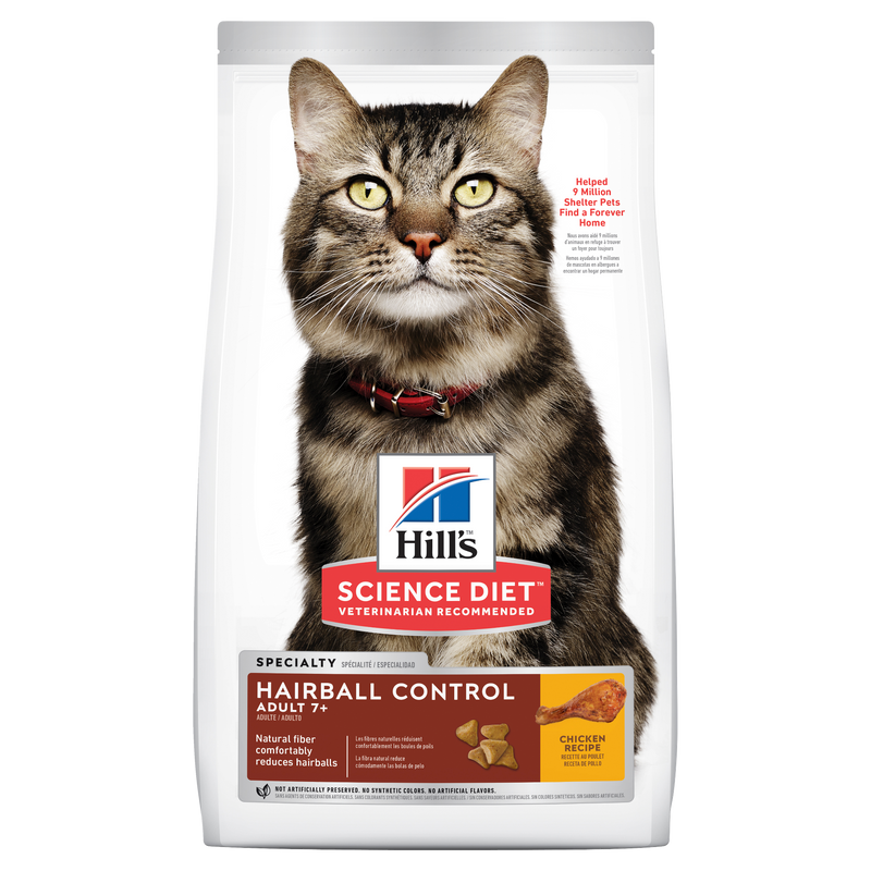 Hill's Science Diet Dry Cat Food Adult 7+ Senior Hairball Control