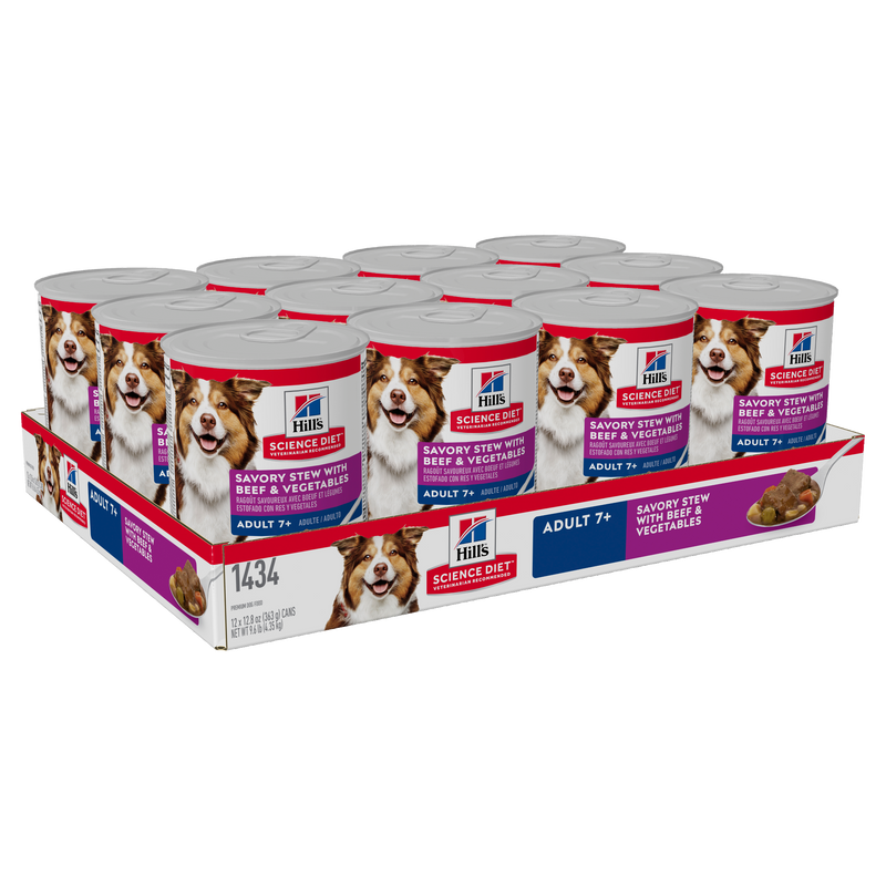 Hill's Science Diet Canned Dog Food Adult 7+ Senior Savory Stew Beef & Vegetable 03