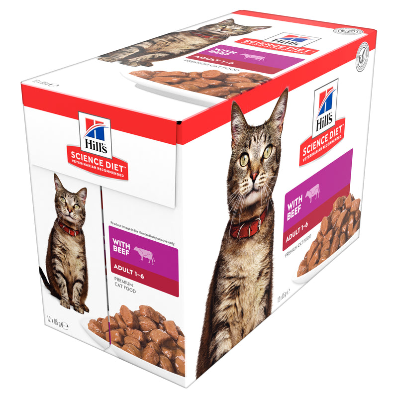 Hill's Science Diet Adult Beef Cat Food Pouches 02
