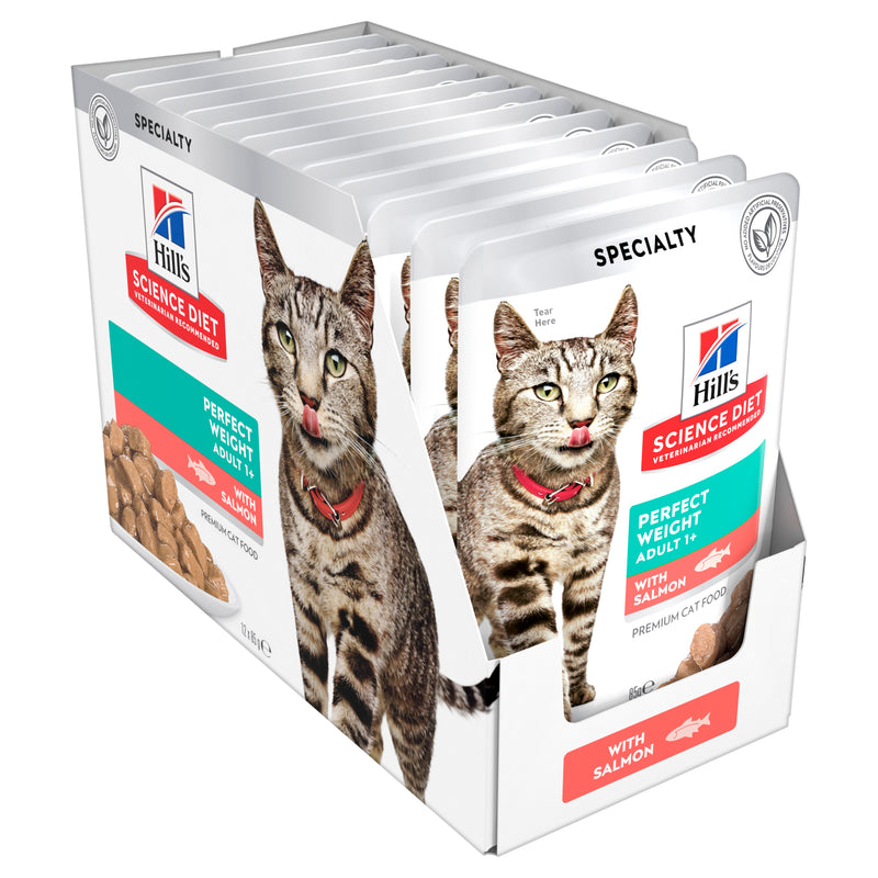 Hill's Science Diet Adult Perfect Weight Salmon Cat Food Pouches 02