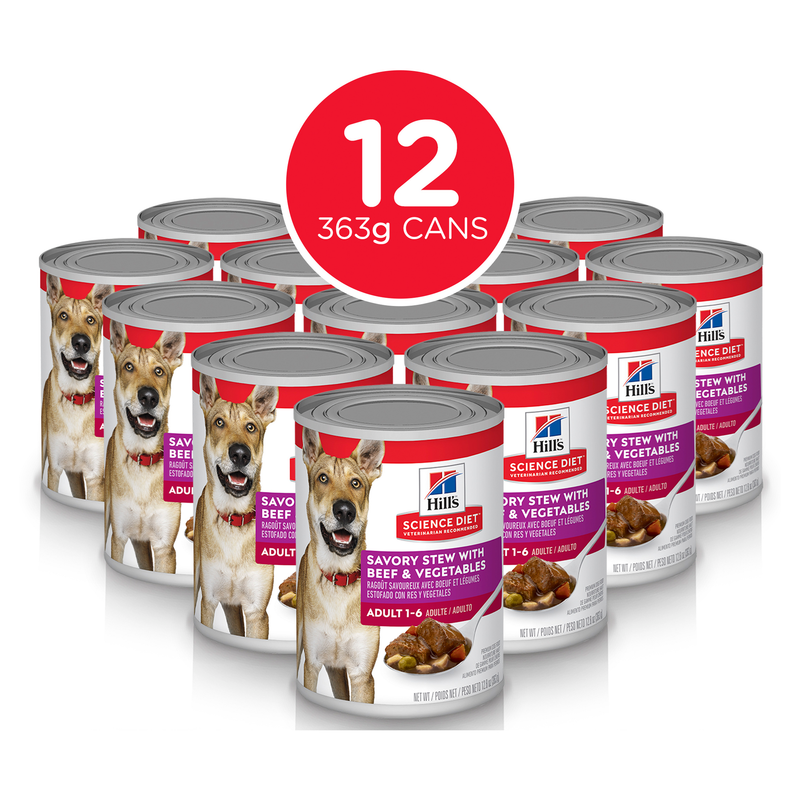 Hill's Science Diet Canned Dog Food Adult Savory Stew Beef & Vegetable 05