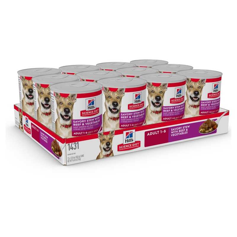 Hill's Science Diet Canned Dog Food Adult Savory Stew Beef & Vegetable 03
