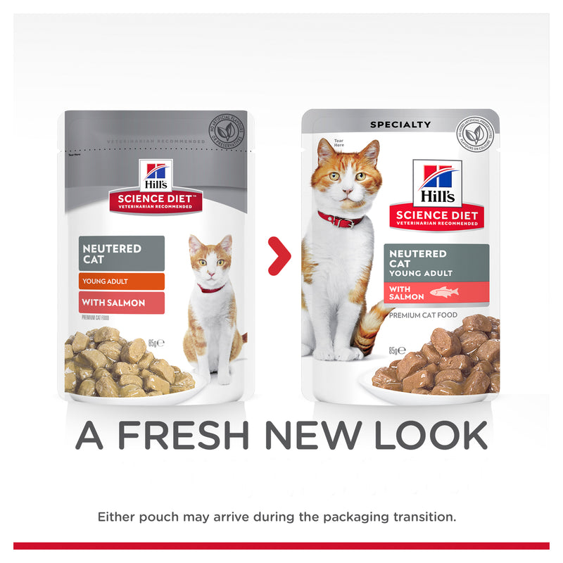 Hill's Science Diet Young Adult Neutered Cat Salmon Cat Food Pouches 09