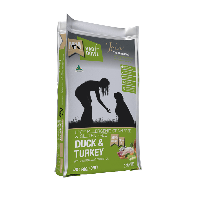 MfM Meals For Mutts Dry Dog Food Hypoallergenic Grain Free & Gluten Free Duck & Turkey