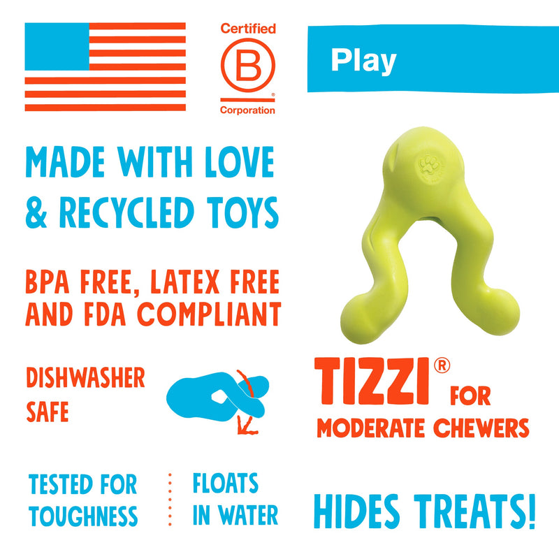 West Paw Tizzi Treat & Tug Toy for Tough Dogs - Large by PeekAPaw