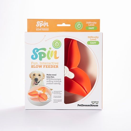 Pet DreamHouse SPIN Interactive Adjustable Slow Feeder Bowl - Flower