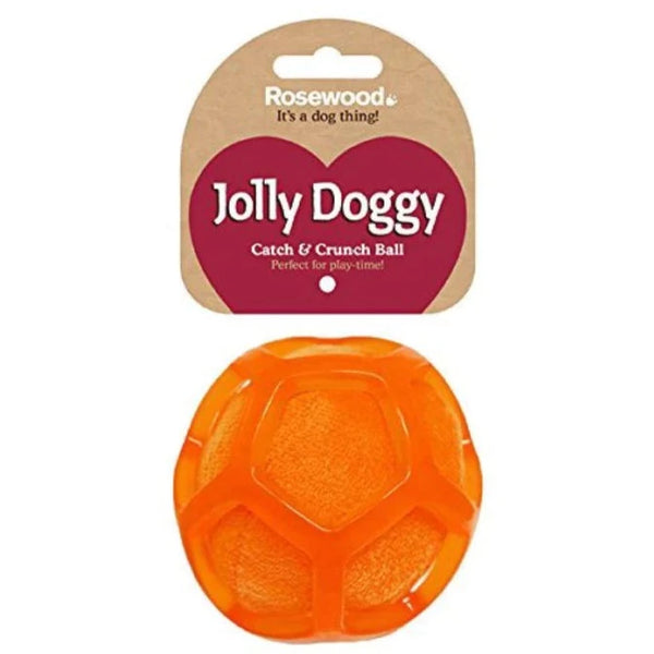 Rosewood Dog Toys Jolly Doggy Catch & Crunch Ball 01
