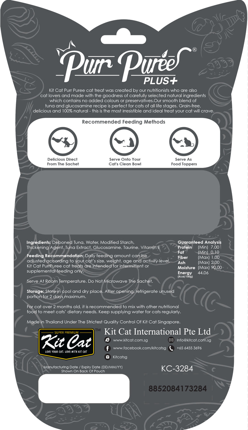 Kit Cat Purr Puree Plus+ Cat Treats Joint Care Tuna