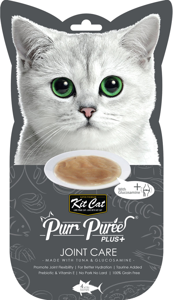 Kit Cat Purr Puree Plus+ Cat Treats Joint Care Tuna