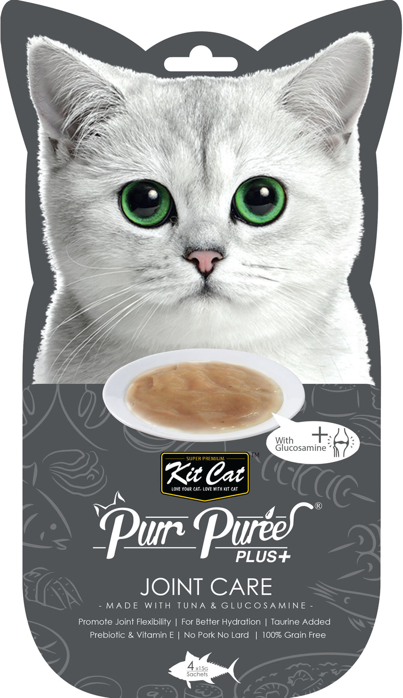 Kit Cat Purr Puree Plus+ Cat Treats Joint Care Tuna