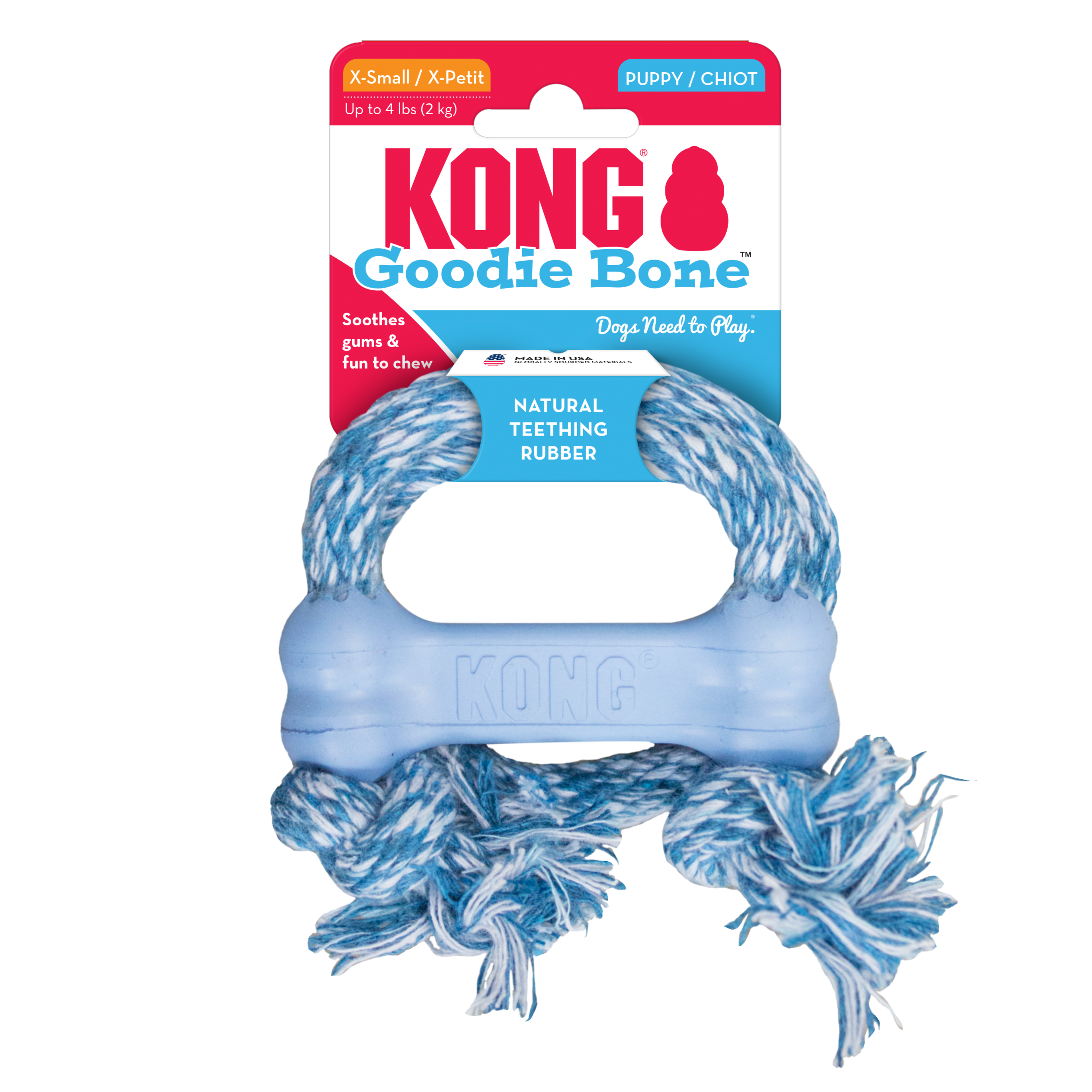 KONG Dog Toys Puppy Goodie Bone with Rope 01