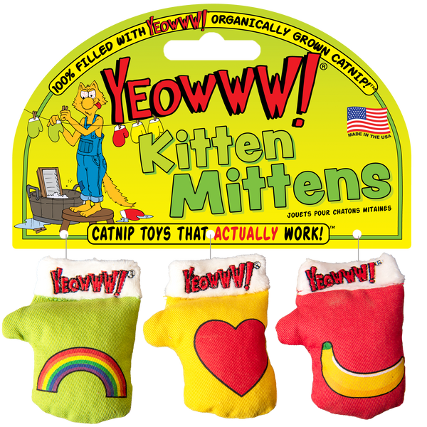 Yeowww! Catnip Cat Toys - Kitten Mittens 3-Pack 01