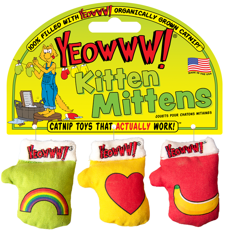Yeowww! Catnip Cat Toys - Kitten Mittens 3-Pack 01